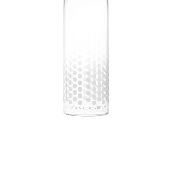 Fondation LOUIS VUITTON Glass Water Bottle Polka Dot Bamboo Lid Paris - Picture 5 of 7